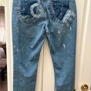 Blue Denim Jeans with LOVE Patch